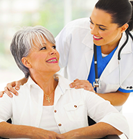 Home Care Physician with patient